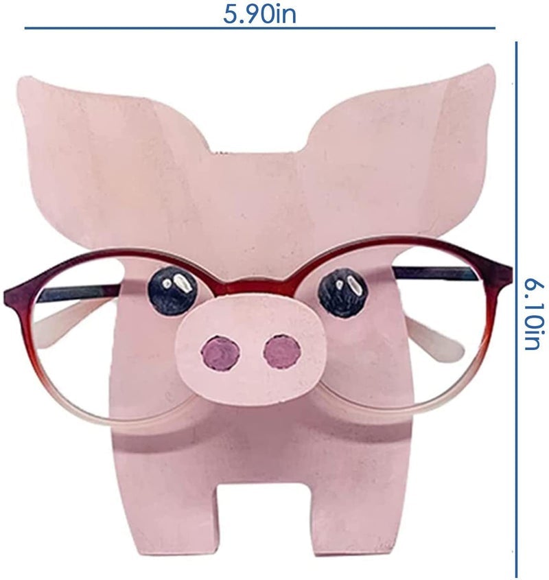 "Unikt trä glasögonställ med djurdesign som corgi och katt, perfekt för hemmet. Dekorativ och funktionell inredningsdetalj."