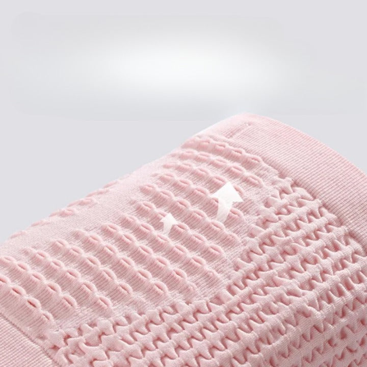 "Unisex andningsbar stickad midjeväska i grått, ergonomisk design med fyra flexibla fickor och justerbart bälte för sport."