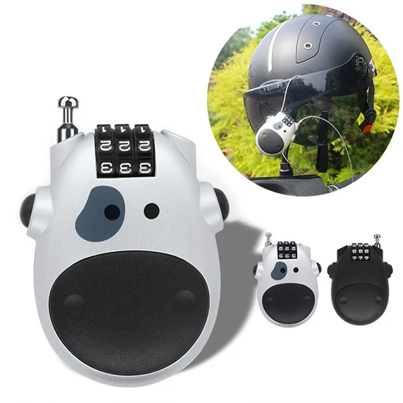 "Unisex anti-stöld teleskopiskt lås i silver, kompakt och robust för att säkra cyklar, bagage och dörrar."