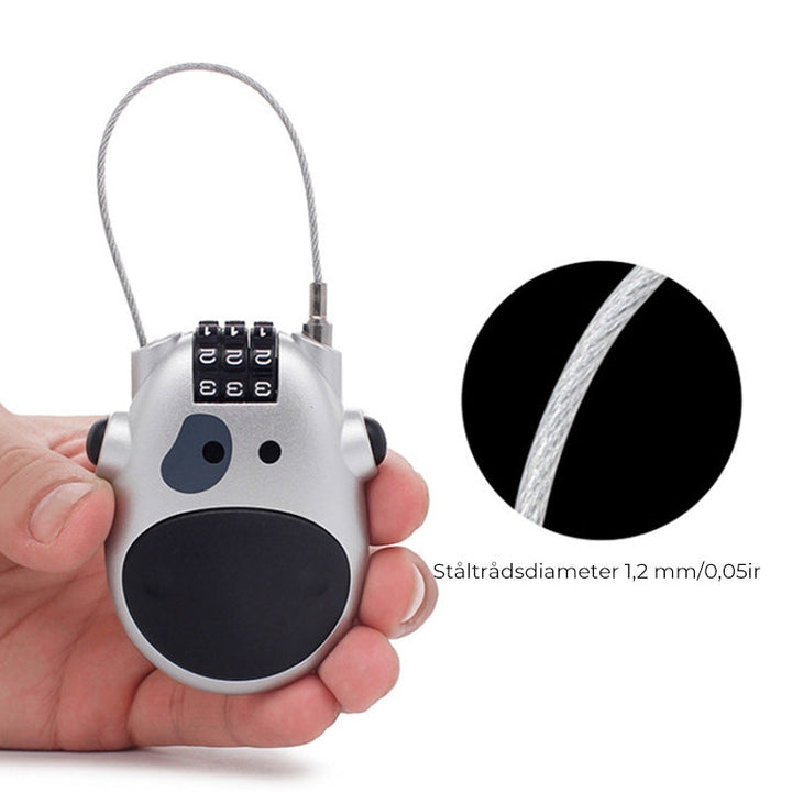 "Unisex anti-stöld teleskopiskt lås i silver, kompakt och robust för att säkra cyklar, bagage och dörrar."