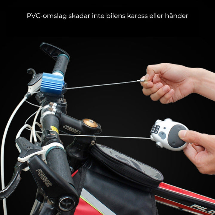 "Unisex anti-stöld teleskopiskt lås i silver, kompakt och robust för att säkra cyklar, bagage och dörrar."