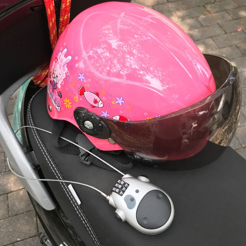 "Unisex anti-stöld teleskopiskt lås i silver, kompakt och robust för att säkra cyklar, bagage och dörrar."