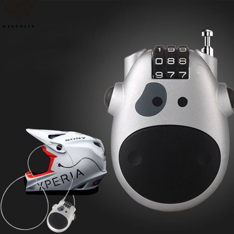 "Unisex anti-stöld teleskopiskt lås i silver, kompakt och robust för att säkra cyklar, bagage och dörrar."