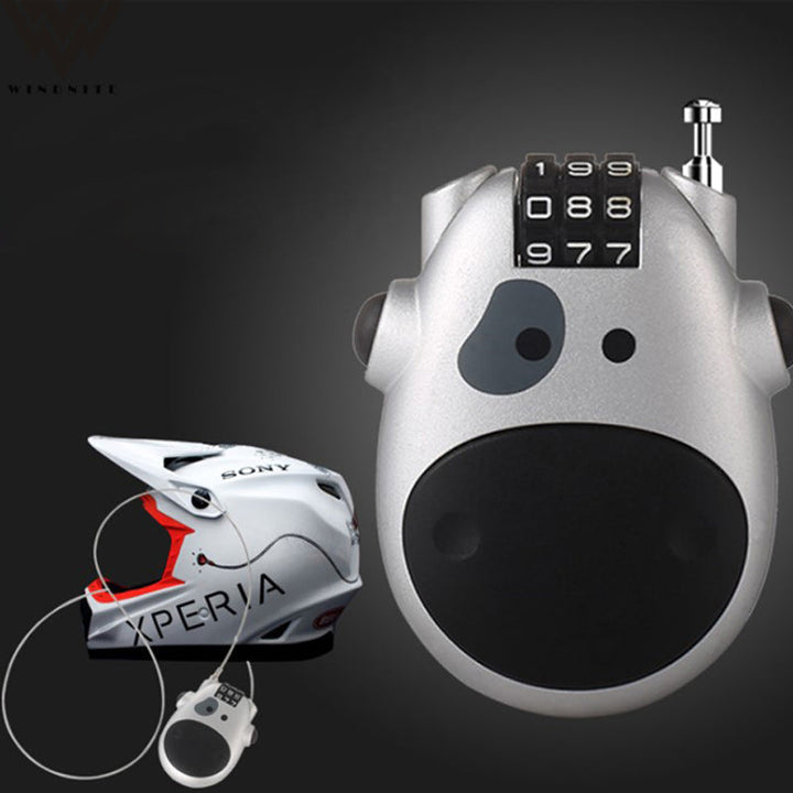 "Unisex anti-stöld teleskopiskt lås i silver, kompakt och robust för att säkra cyklar, bagage och dörrar."