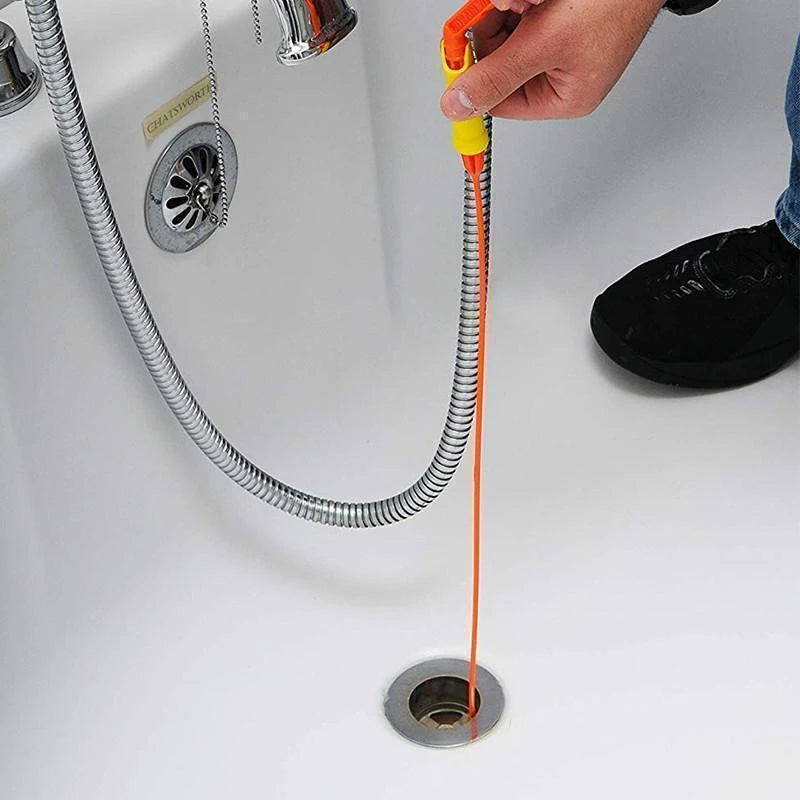 Unisex avloppsrensare med mikrokrokteknik, plastmaterial, lämplig för kök och badrum. Effektiv rörstädning.