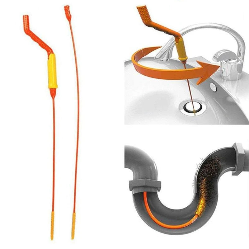 Unisex avloppsrensare med mikrokrokteknik, plastmaterial, lämplig för kök och badrum. Effektiv rörstädning.