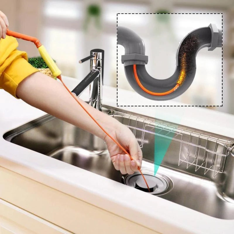 Unisex avloppsrensare med mikrokrokteknik, plastmaterial, lämplig för kök och badrum. Effektiv rörstädning.