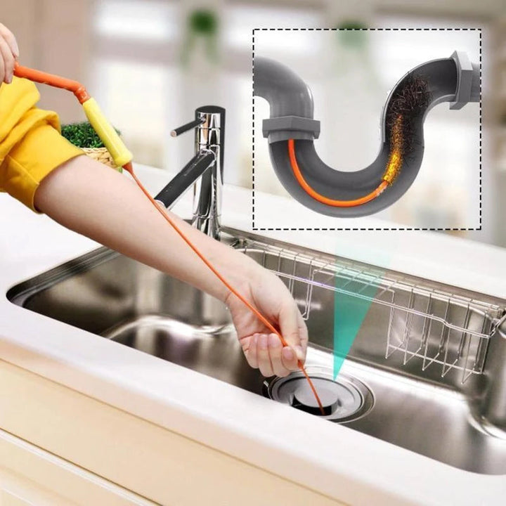 Unisex avloppsrensare med mikrokrokteknik, plastmaterial, lämplig för kök och badrum. Effektiv rörstädning.