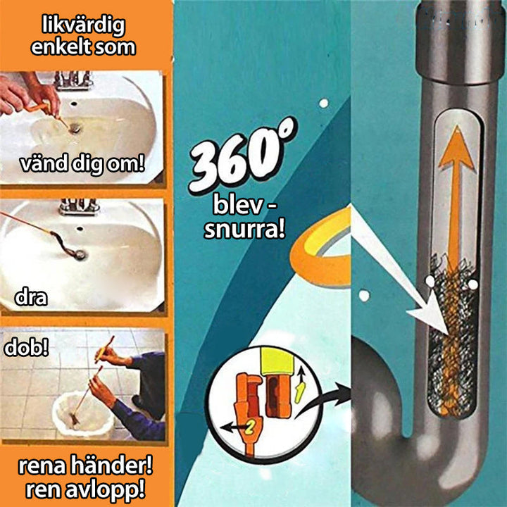 Unisex avloppsrensare med mikrokrokteknik, plastmaterial, lämplig för kök och badrum. Effektiv rörstädning.