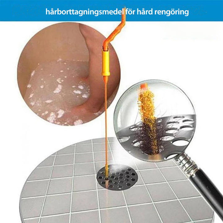Unisex avloppsrensare med mikrokrokteknik, plastmaterial, lämplig för kök och badrum. Effektiv rörstädning.