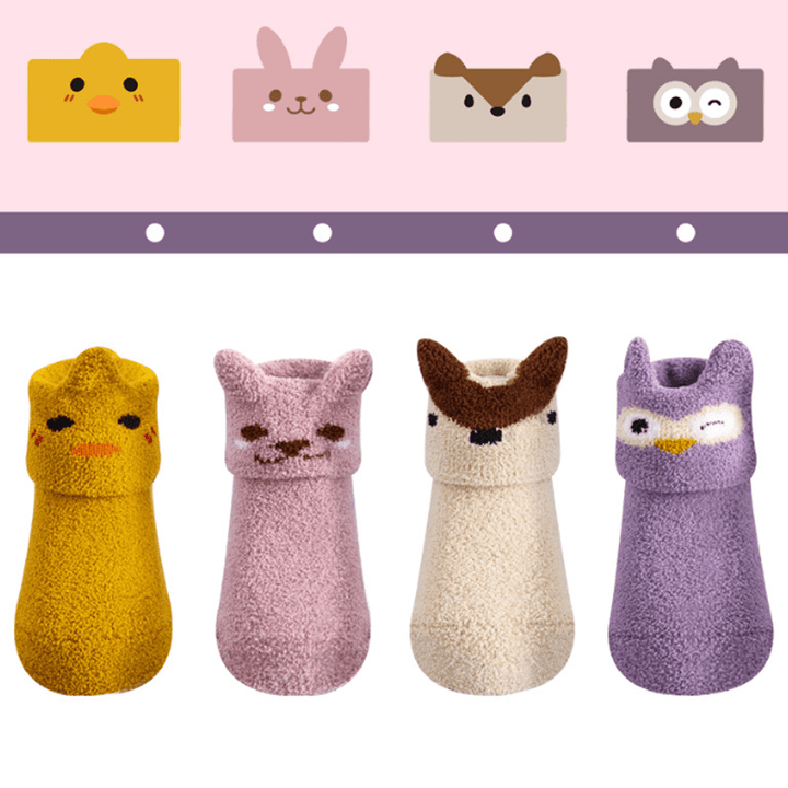 "Unisex baby anti-halk golvstrumpor med färgglada djurmotiv, perfekt för lek på trägolv och släta ytor."