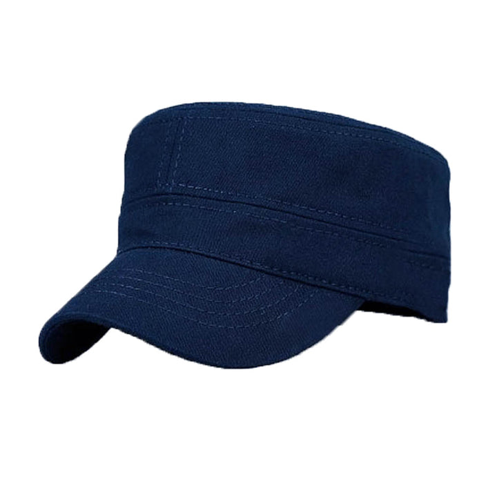 "Unisex luftig bomull armékeps med brett solskydd och justerbart metallspänne för andningsbar komfort i klassisk stil."