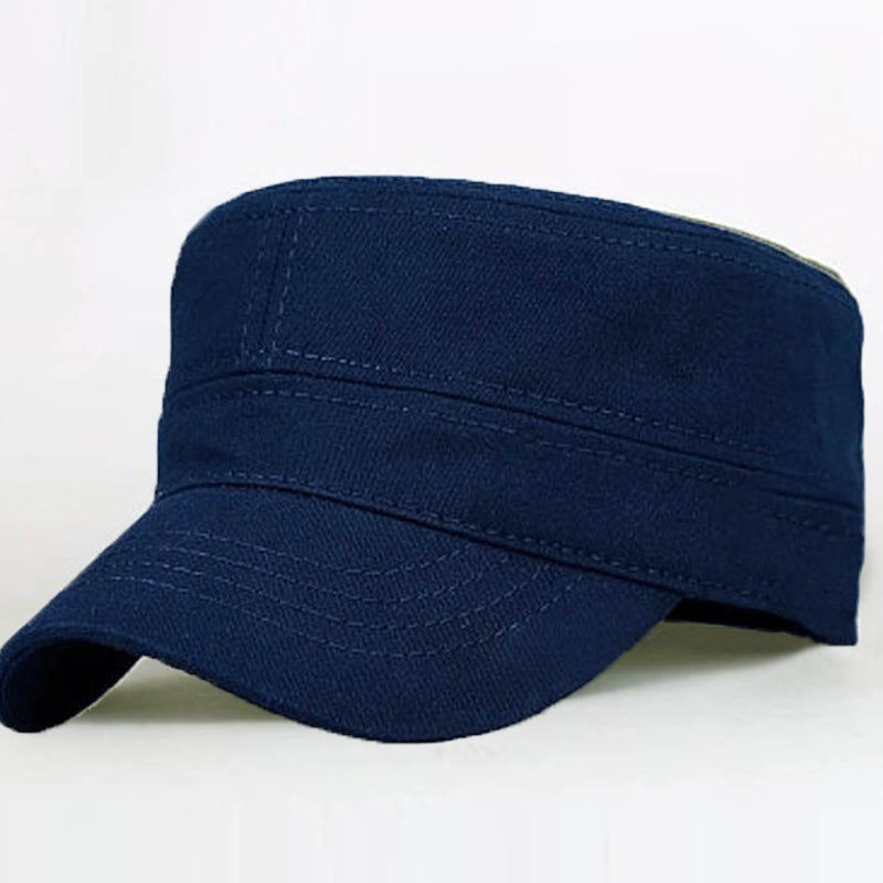 "Unisex luftig bomull armékeps med brett solskydd och justerbart metallspänne för andningsbar komfort i klassisk stil."