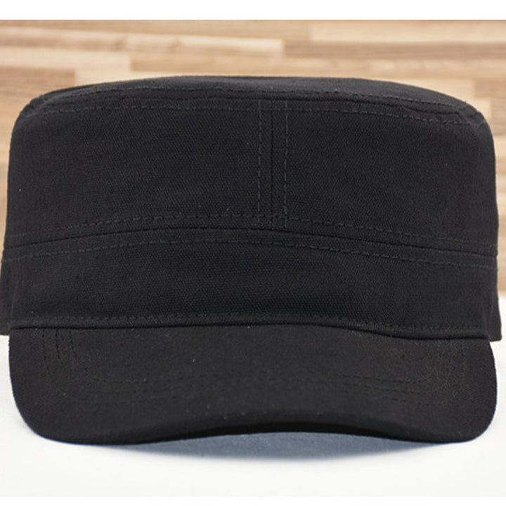 "Unisex luftig bomull armékeps med brett solskydd och justerbart metallspänne för andningsbar komfort i klassisk stil."