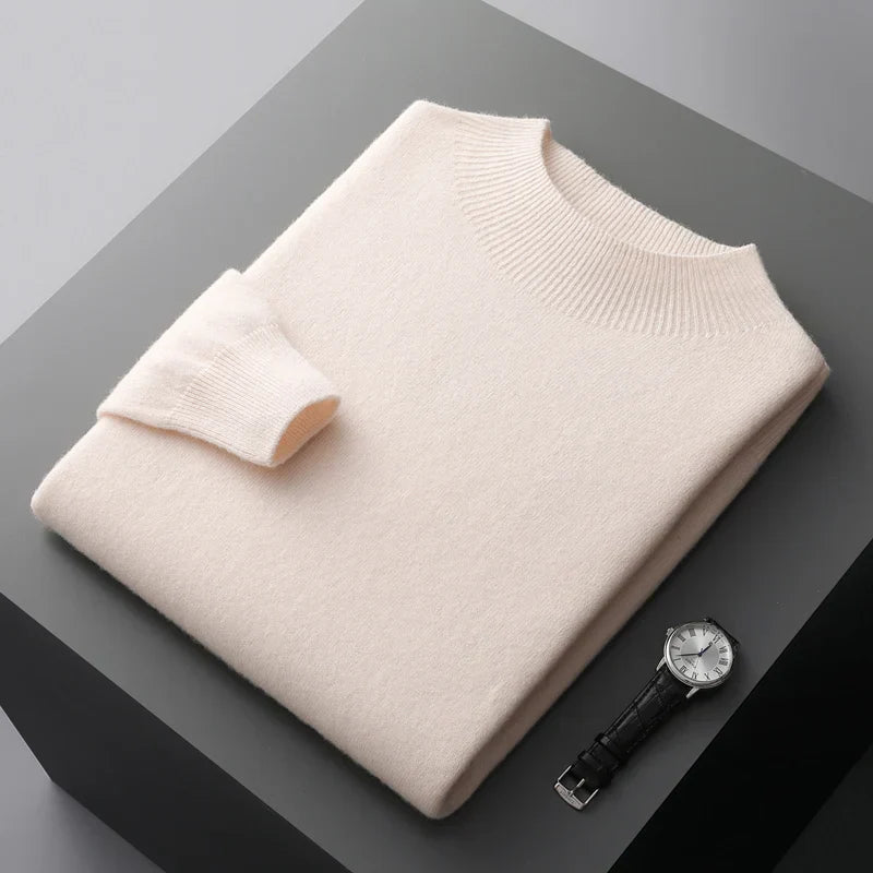 "Unisex merinoull tröja, mjuk och elegant, med rund halsringning, perfekt för stil och komfort i olika färger."