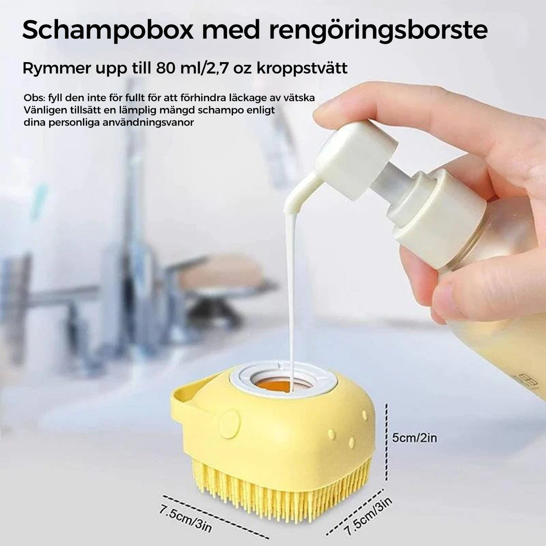 Unisex mjuk silikon badmassageborste i flera färger, ergonomisk design, perfekt för daglig vård och rengöring.