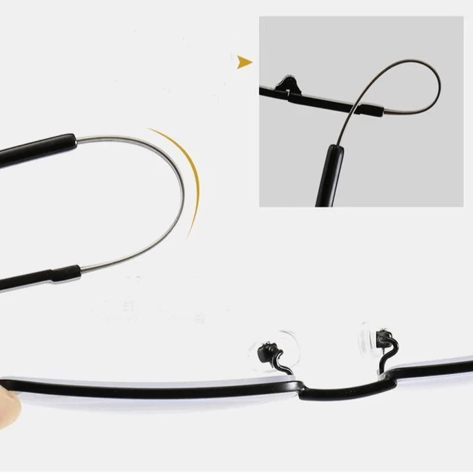 Unisex progressiva läsglasögon i titan, elegant design, anti-blått ljus, bekväma och lätta att bära.