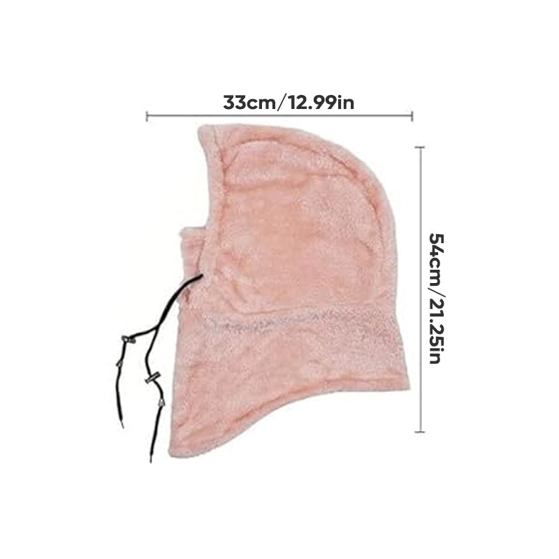 "Unisex Sherpa Balaclava i beige fleece, justerbar design, multifunktionell för både män och kvinnor, perfekt för kallt väder