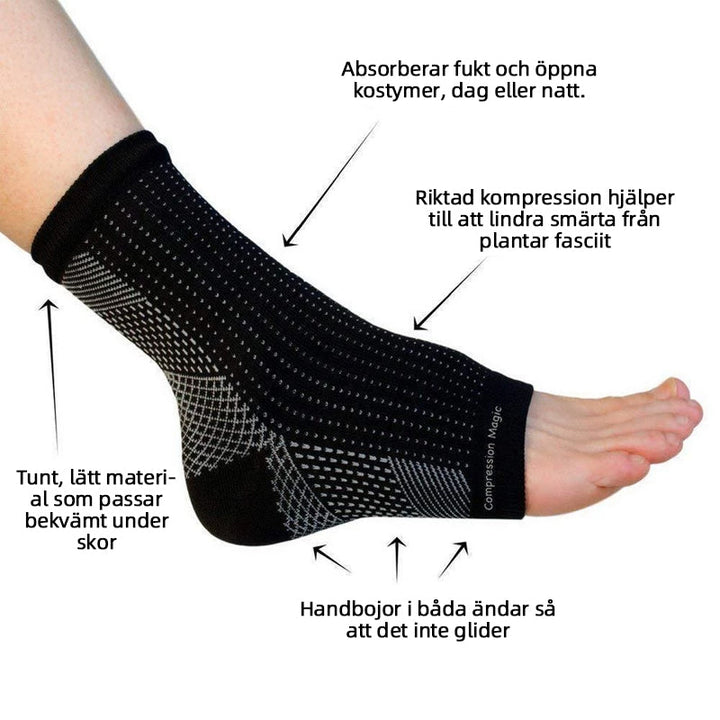 "Unisex smärtlindrande kompressionsstrumpor för sport med andningsbar design, svarta, ger stöd och förbättrad cirkulation."