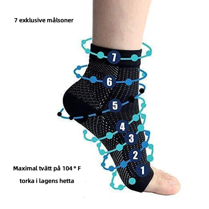 "Unisex smärtlindrande kompressionsstrumpor för sport med andningsbar design, svarta, ger stöd och förbättrad cirkulation."