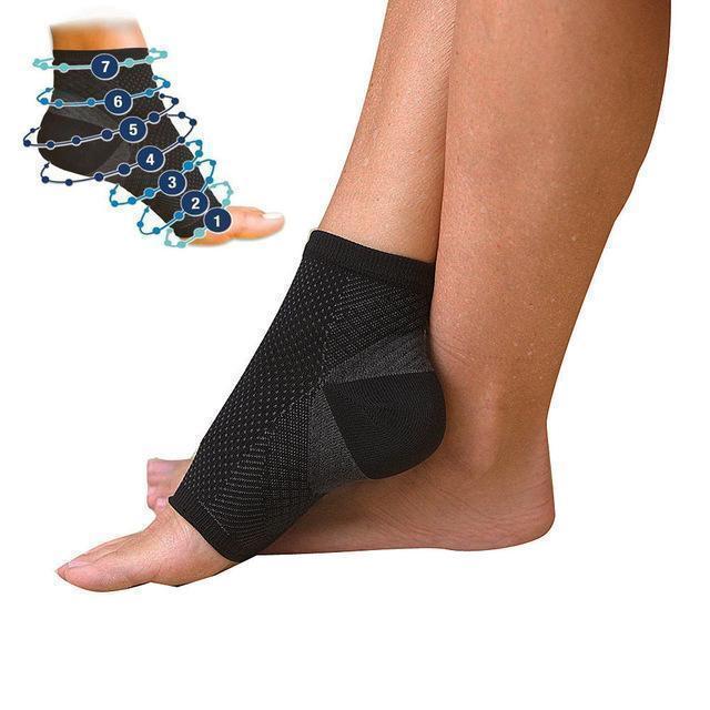 "Unisex smärtlindrande kompressionsstrumpor för sport med andningsbar design, svarta, ger stöd och förbättrad cirkulation."