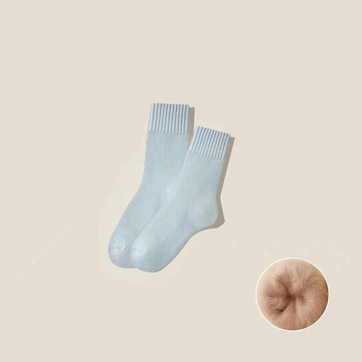 "Unisex termosockor vinter akryl ullblandning, grå färginslag, varm, slitstark och fukttransporterande design"