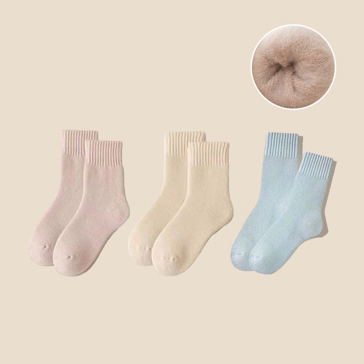 "Unisex termosockor vinter akryl ullblandning, grå färginslag, varm, slitstark och fukttransporterande design"