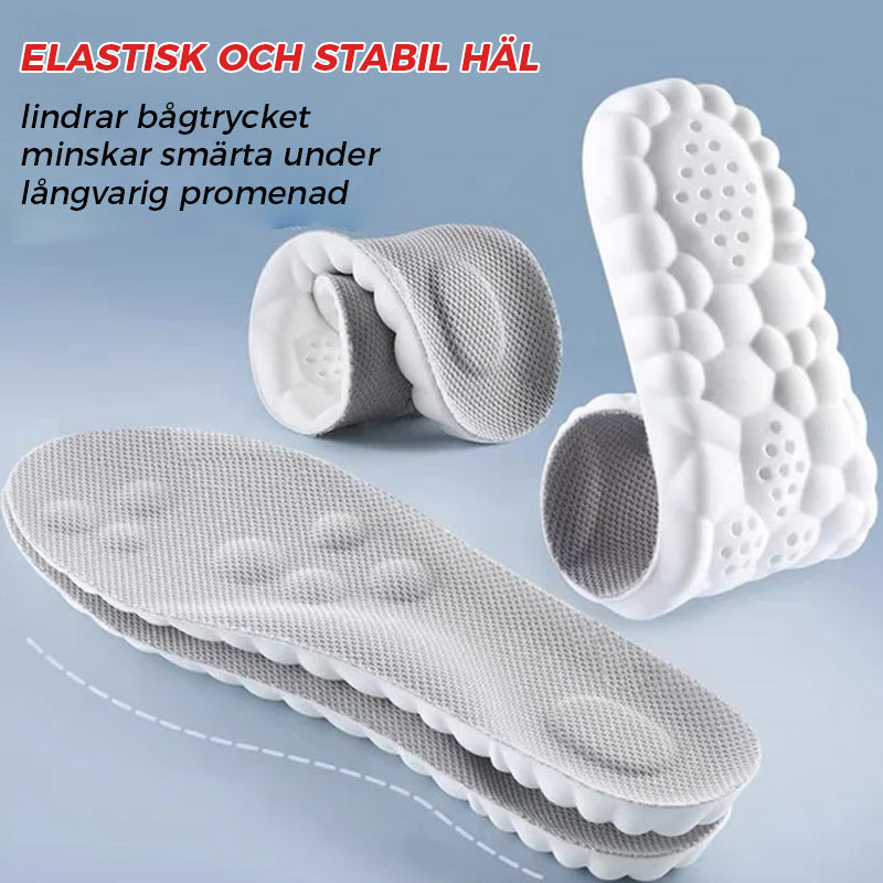 "Unisex U-formade andningsbara innersulor, orange och grå, perfekt för sport med bågestöd och stötdämpning."