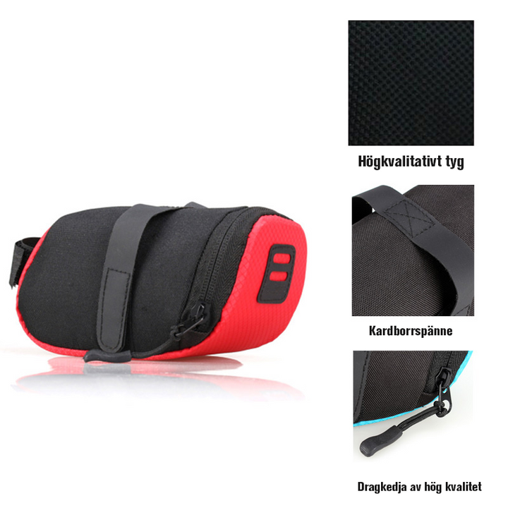 "Unisex vattentät cykelväska, svart med ficka, perfekt förvaring av mobil, nycklar under cykelturer, accessoar, 15x7x7 cm."