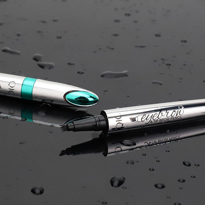 "Unisex vattentät ögonbrynspenna med 4D effekt, 4-stifts spets, microblading, natuliga hårstrån, passar alla hudtoner"