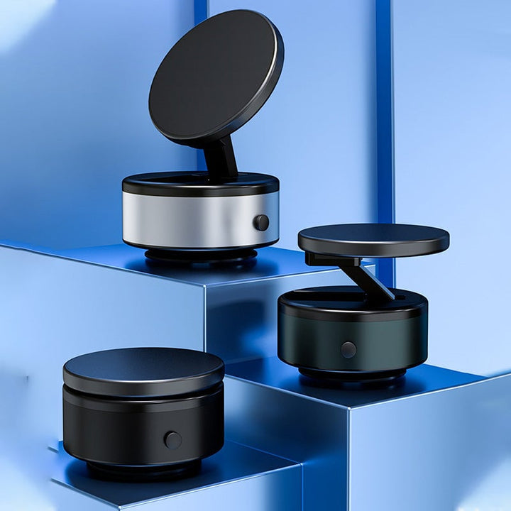 "Universal magnetisk bilfäste med stark magnet, svart design. Justerbar, passar flesta smartphones. Perfekt för handsfree-anv