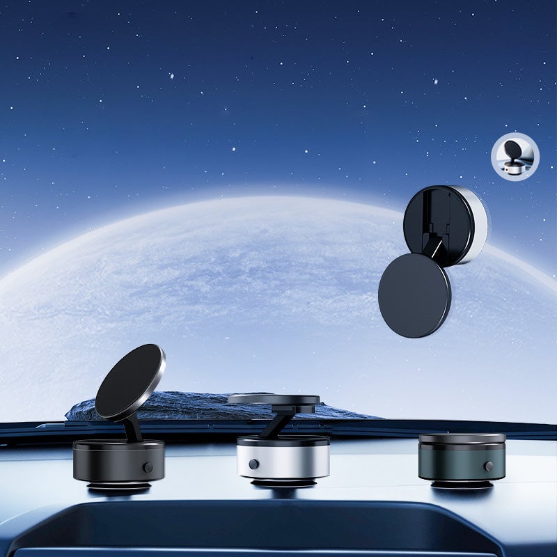 "Universal magnetisk bilfäste med stark magnet, svart design. Justerbar, passar flesta smartphones. Perfekt för handsfree-anv