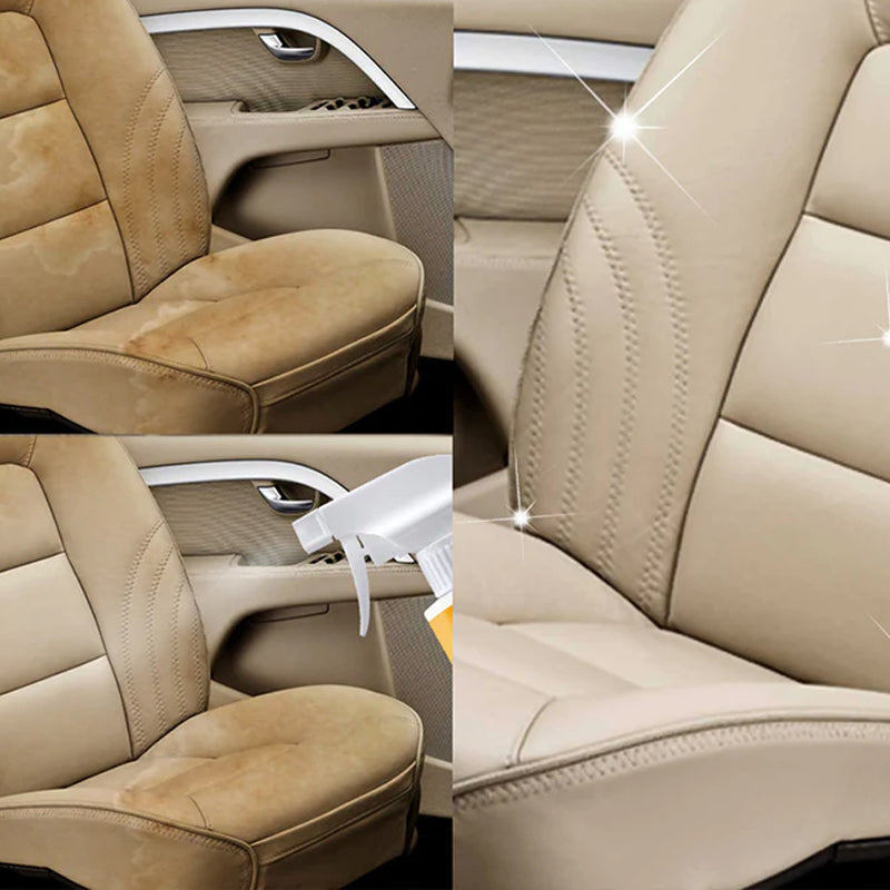 "Universal skumrengöringsspray för bilar, effektiv och snabb, rengör invändiga ytor med skumteknik, UV-skydd ingår."