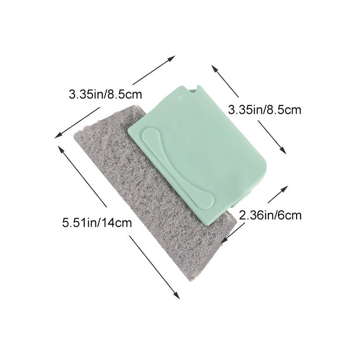 "Universal små rengöringsborstar för fönstersprickor och dörrskenor, grå, grön, beige, 14x8,5 cm, ergonomiskt ABS-handtag."
