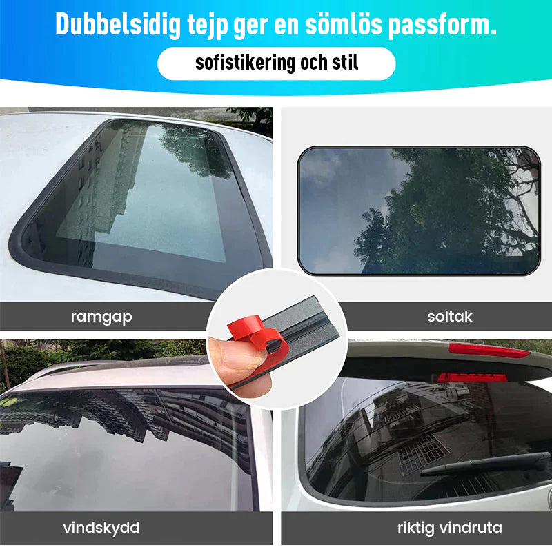 "Universell gummi kantband i T-form för bilrutor, skyddar mot damm och vattenläckage, enkel installation."