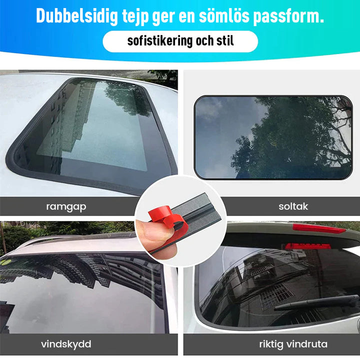 "Universell gummi kantband i T-form för bilrutor, skyddar mot damm och vattenläckage, enkel installation."