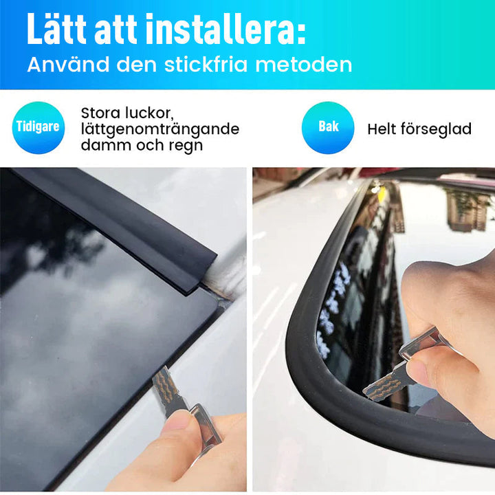 "Universell gummi kantband i T-form för bilrutor, skyddar mot damm och vattenläckage, enkel installation."