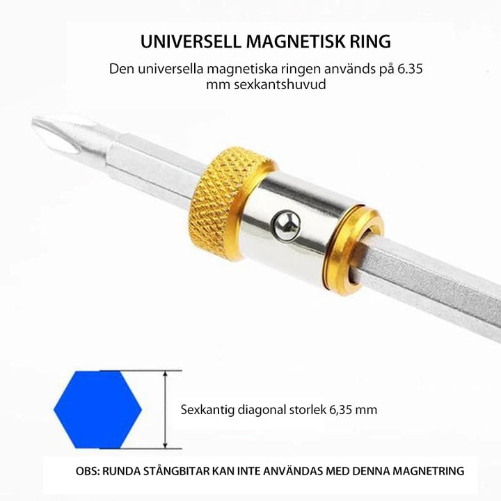 Universell magnetisk ring för män, kraftfull och avtagbar, tillverkad i legerat stål, färger: gul, röd, blå.