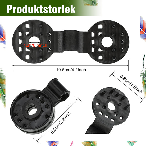 "Universella plast clips för trädgård, säker fästning av solskyddsnät. Högkvalitativ plast, enkel installation."