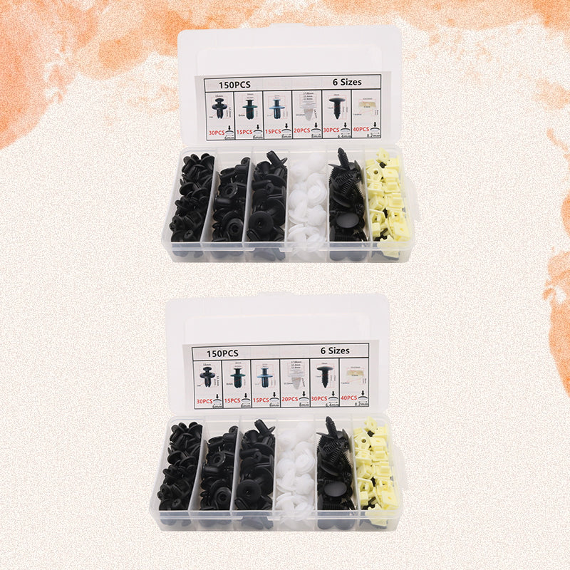 "Universella plastklämmor för bilkarosser, 150 st, svart nylon, hållbara och korrosionsbeständiga, för dörrklädsel och stötfå