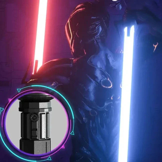Uppfällbart ljussabel-svärd med realistiska ljuseffekter för cosplay, perfekt för Jedi och Sith fans.