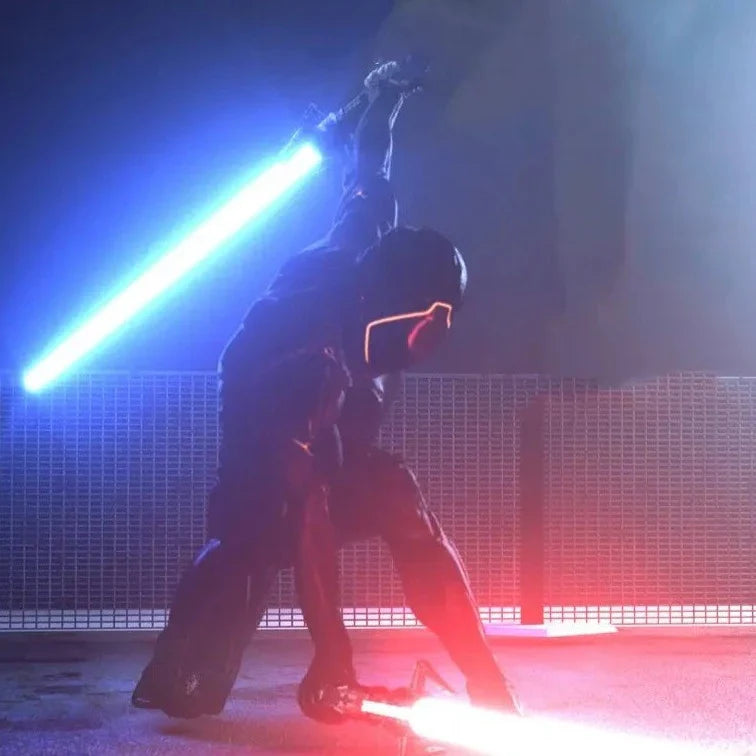 Uppfällbart ljussabel-svärd med realistiska ljuseffekter för cosplay, perfekt för Jedi och Sith fans.