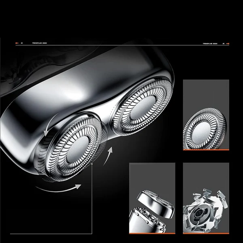 "Uppladdningsbar elrakapparat för män, kompakt och elegant, idealisk för resor och lätt att rengöra, med vattentålig yta."