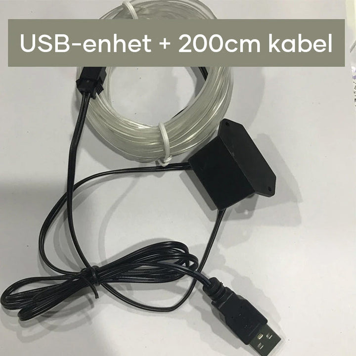 "USB-bilbelysning IP67, färgglatt LED-ljus, flexibel montering, förvandla bilens interiör med hållbar stämning"