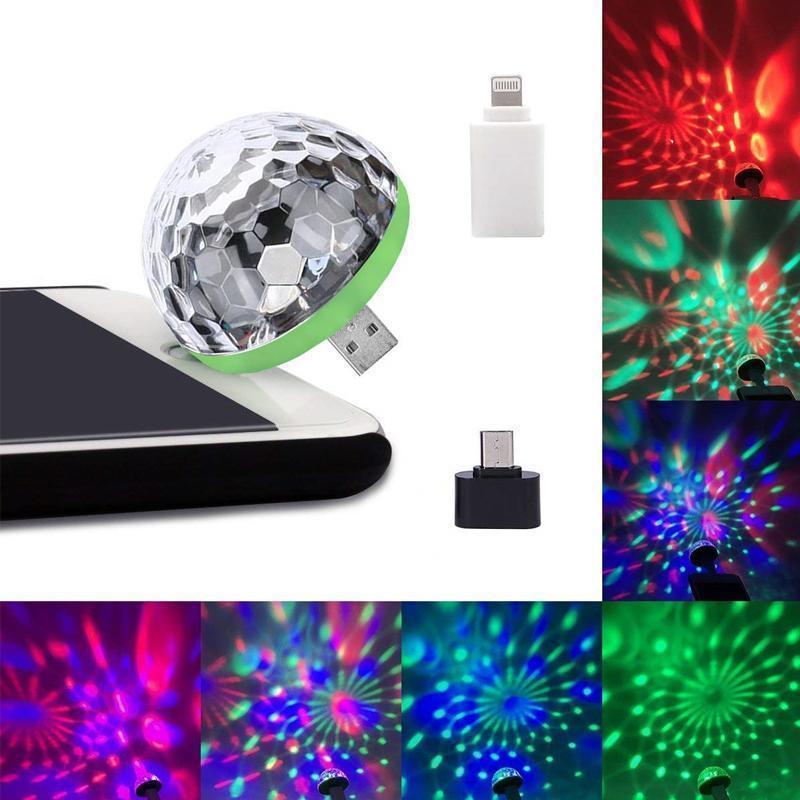 "USB Mini Svamplampa med LED-färger, svampformad, kompakt design, skapar färgglad atmosfär, ansluts via USB."