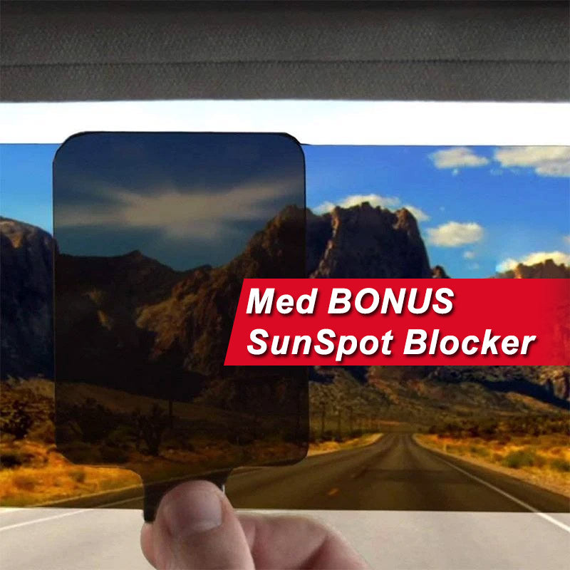 "UV-solskydd för bilar, bländskyddande, enkelt att installera med hållbart material, skyddar mot UV-strålning och bländning."