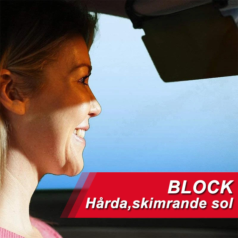 "UV-solskydd för bilar, bländskyddande, enkelt att installera med hållbart material, skyddar mot UV-strålning och bländning."