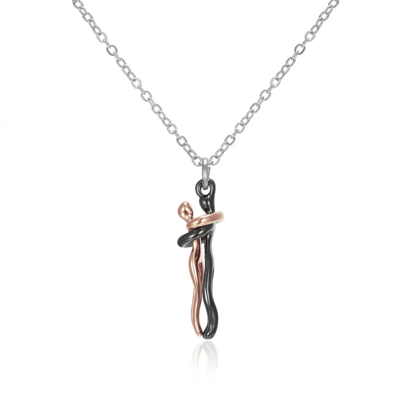 "Vackert par kram halsband i koppardesign, symboliserar evig kärlek och sammanhållning för älskare."