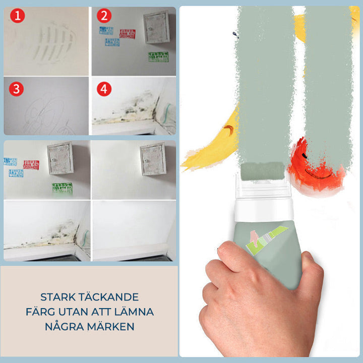 "Väggreparationspasta med liten rullborste, multicolor. Perfekt för snabb väggreparation. Flera färgval."