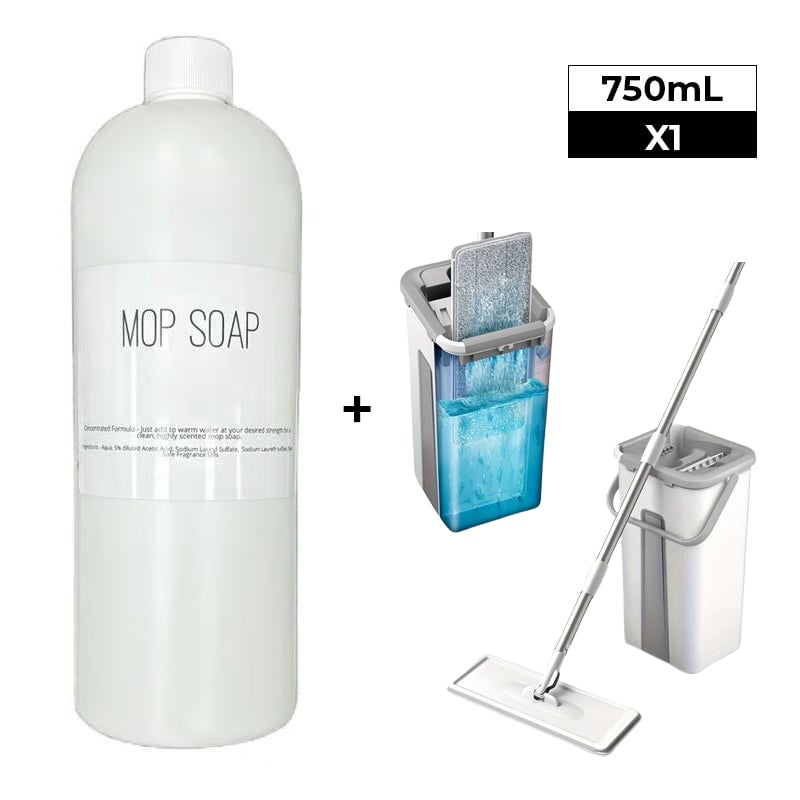 Väldoftande mopp-tvål i flaska, blommig och citrusdoft, för effektiv golvrengöring. Miljövänlig design, 750 ml.